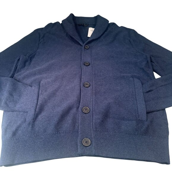 Banana Republic Cardigan Mens Shawl Collar Sweater Button Up Cotton Jacket - Picture 2 of 16